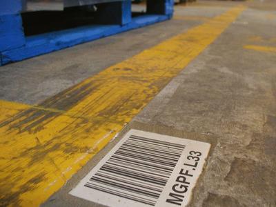 inotec Barcode Bodenmarkierung Floortag Line