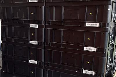 inotec Photo of Barcode RFID Etikett Behälter ESD